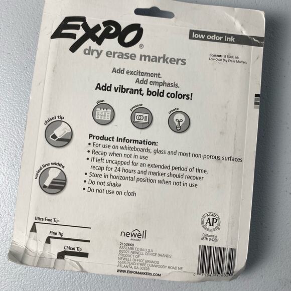 Expo Dry Erase Markers Black 8 Count LOT OF 5 NEW Teacher Office School 40 Total - Picture 3 of 4